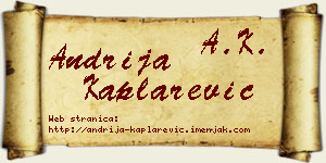 Andrija Kaplarević vizit kartica